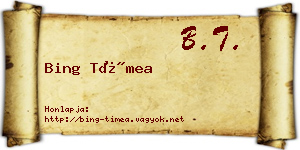 Bing Tímea névjegykártya